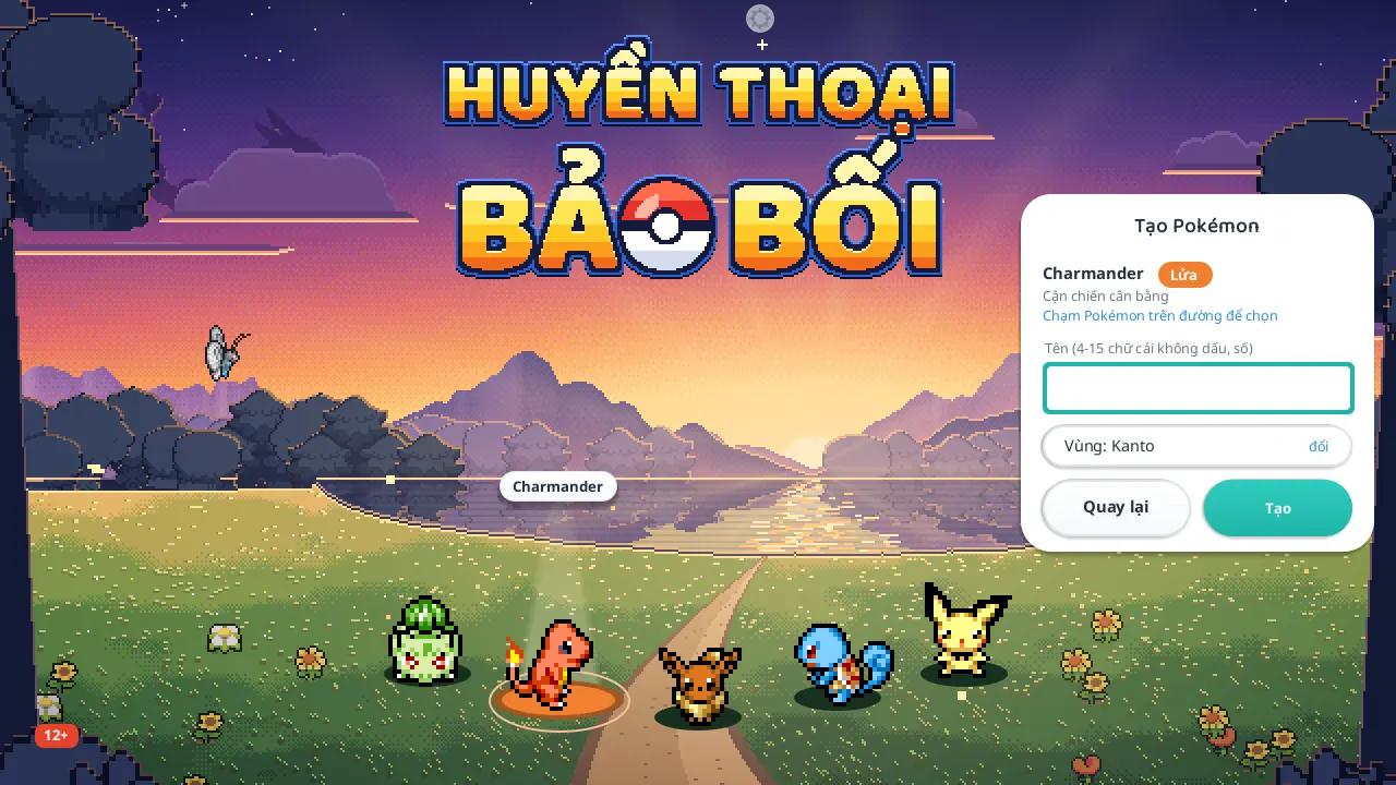 Ảnh trong game: Chọn Pokémon khởi đầu