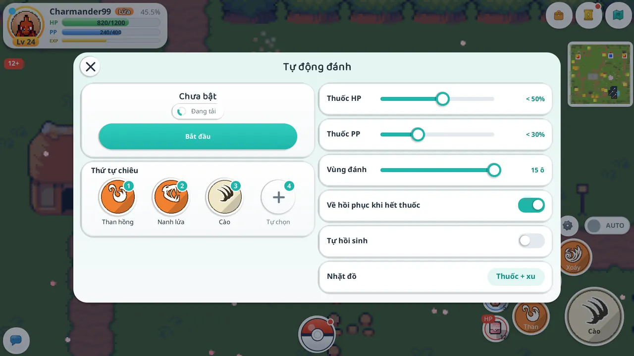 Ảnh trong game: Tự động đánh